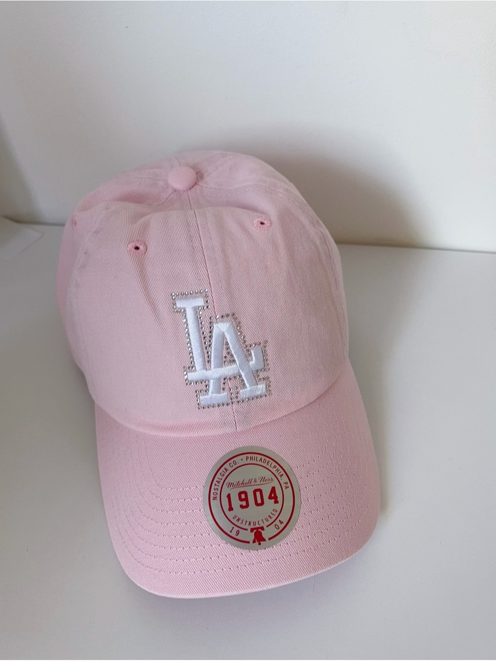 Mitchell & Ness MLB Los Angeles Dodgers Bling Trim Dad Hat pink